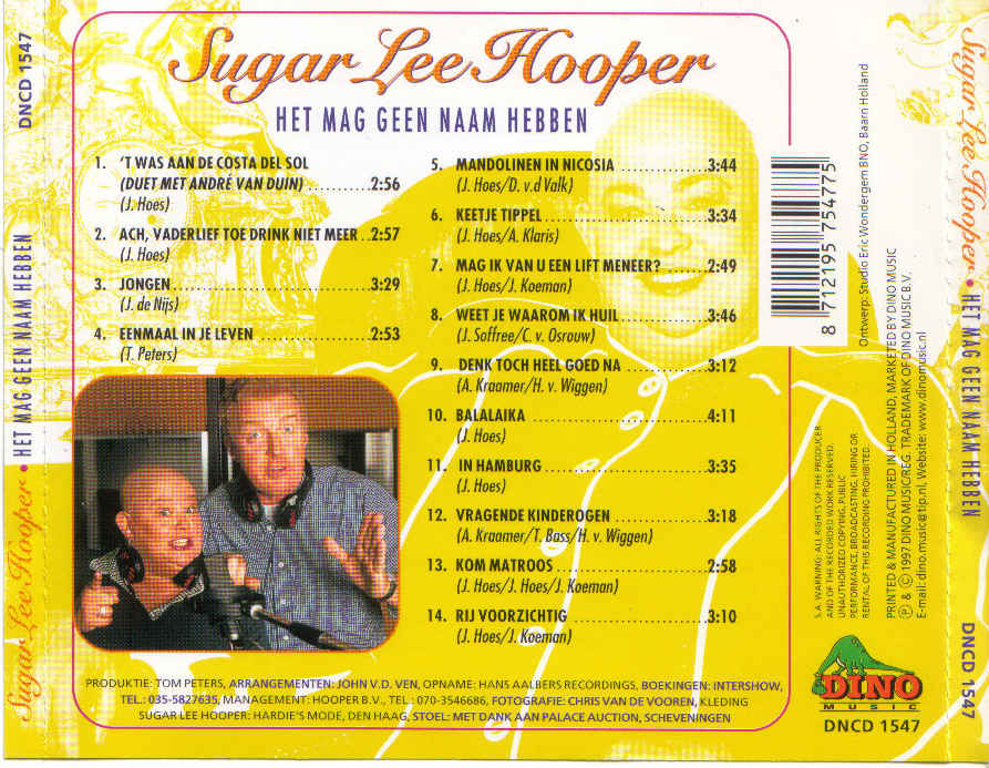 Sugar Lee Hooper  Het Mag Geen Naam Hebben : Back